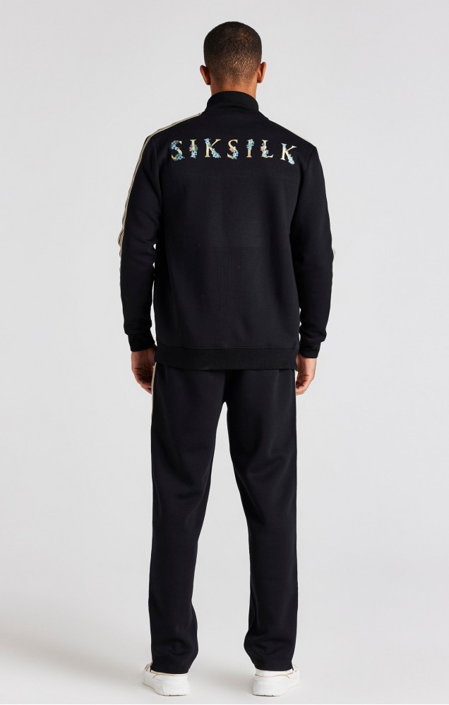 Sik Silk Black Crest Funnel Neck Track Jacket