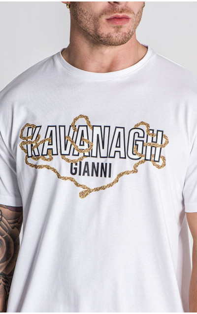 Gianni Kavanagh Męska Biała Koszulka Treasure