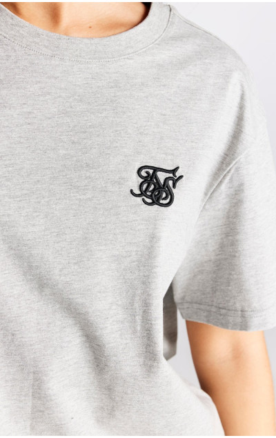 Sik Silk Grey Marl Essential Boyfriend T-Shirt