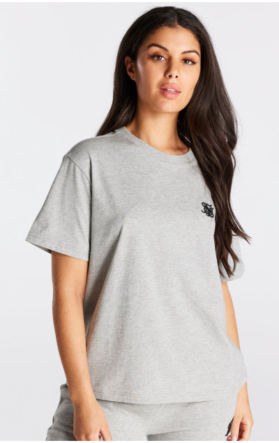 Sik Silk Grey Marl Essential Boyfriend T-Shirt