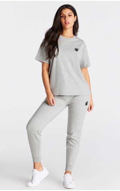 Sik Silk Damska Szara Koszulka Marl Essential Boyfriend