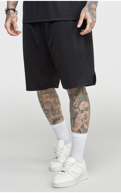 Sik Silk Black Mesh Loose Fit Short