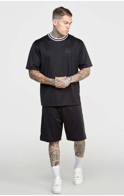 Sik Silk Black Mesh Loose Fit Short