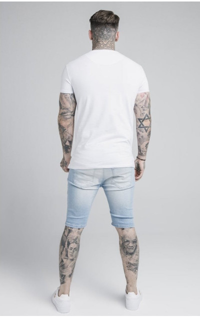 Sik Silk Pánské Světle Modré  Kraťasy Distressed