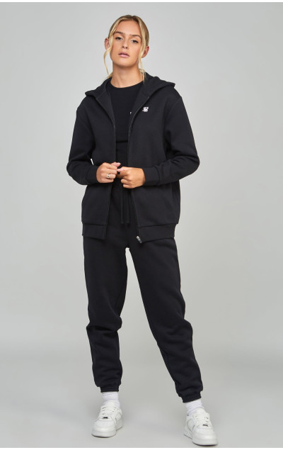 Sik Silk Damska Czarna Bluza Essential Zip Thru