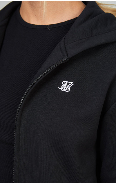 Sik Silk Damska Czarna Bluza Essential Zip Thru