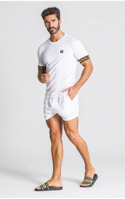 Gianni Kavanagh Męska Biała Koszulka Pump Luxe