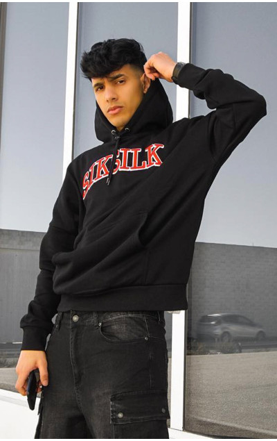 Sik Silk Męska Czarna Bluza Oversized Hoodie