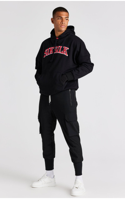 Sik Silk Męska Czarna Bluza Oversized Hoodie