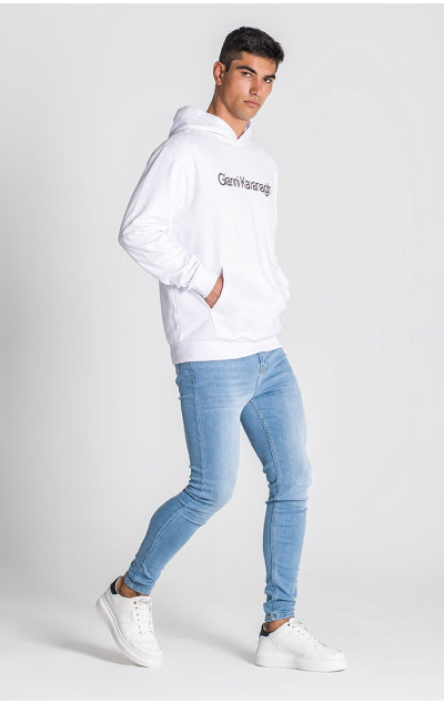 Gianni Kavanagh Męska Biała Bluza Essential Maxi Hoodie