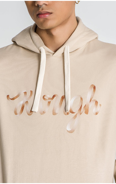 Gianni Kavanagh Męska Beżowa Bluza Laced Oversized Hoodie