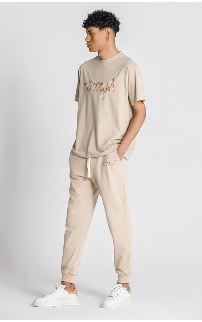 Gianni Kavanagh Pánské Béžové Tričko Laced Oversized