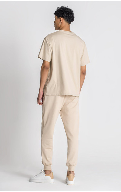 Gianni Kavanagh Beige Laced Oversized Tee