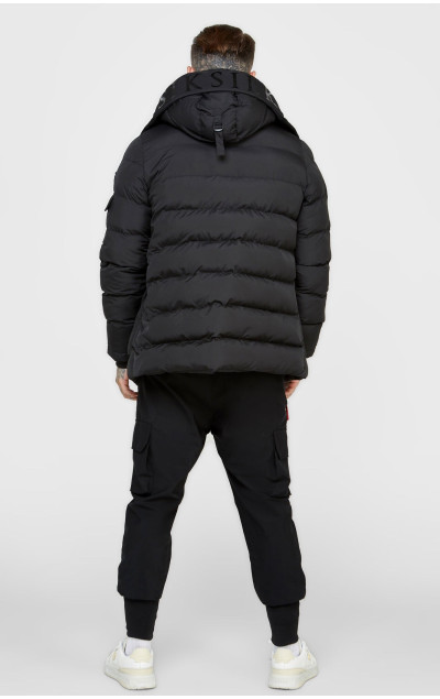 Sik Silk Black Parka Coat