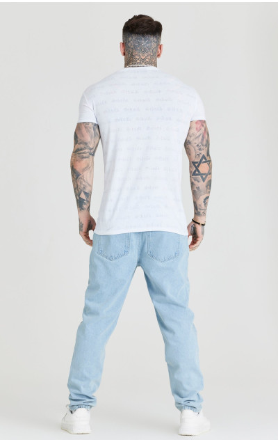 Sik Silk Pánské Bílé Tričko Jacquard