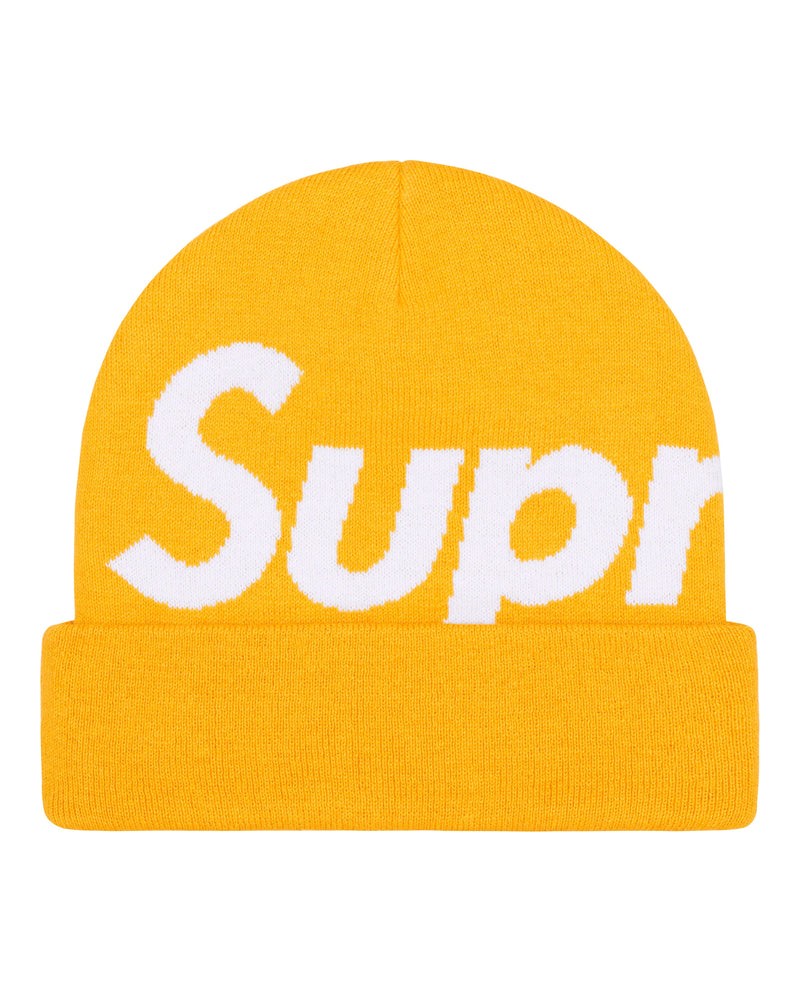 Supreme Big Logo Beanie Yellow