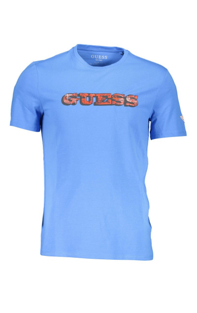 Guess Jeans Pánské Modré Tričko Maniche Corte