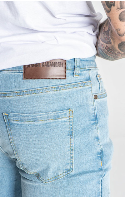 Gianni Kavanagh Light Blue Ripped Slim Fit Jeans