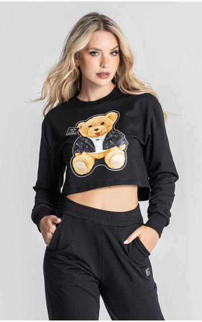 Gianni Kavanagh Black Nostalgia Cropped Sweat