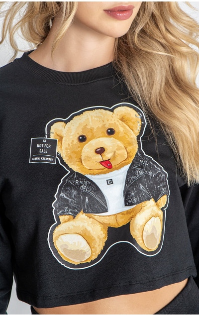 Gianni Kavanagh Black Nostalgia Cropped Sweat