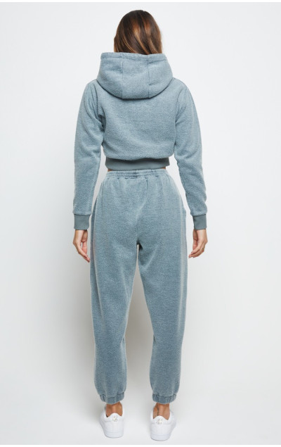 Sik Silk Grey Brushed Cropped Hoodie