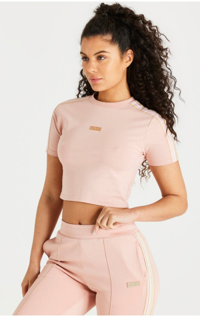 Sik Silk Pink Crop T-Shirt