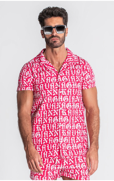 Gianni Kavanagh Pink Message Hawaiian Shirt