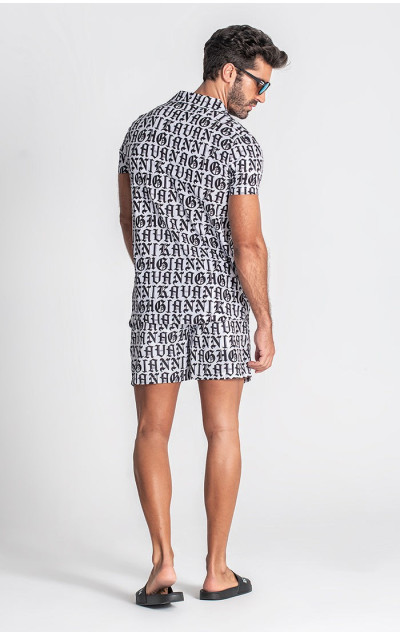 Gianni Kavanagh Pánská Biela Košeľa Message Hawaiian