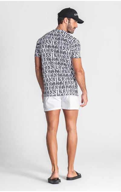 Gianni Kavanagh White Message Print Tee