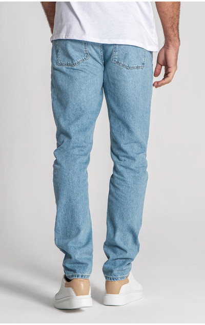 Gianni Kavanagh Light Blue Ripped Straight-Leg Jeans