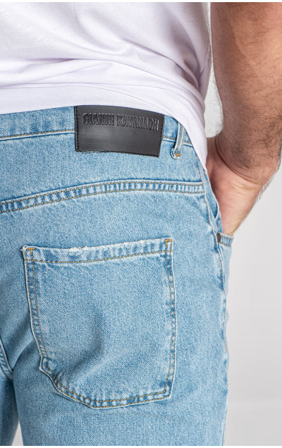 Gianni Kavanagh Light Blue Ripped Straight-Leg Jeans