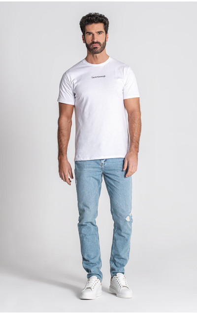 Gianni Kavanagh Light Blue Ripped Straight-Leg Jeans