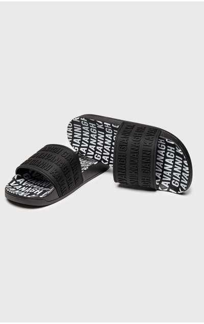 Gianni Kavanagh Black Scroll Sliders