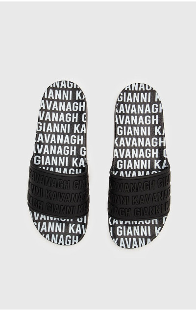 Gianni Kavanagh Black Scroll Sliders