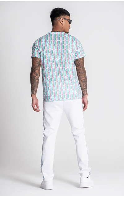 Gianni Kavanagh Pánske Biele Tričko Multicolor Paradiso