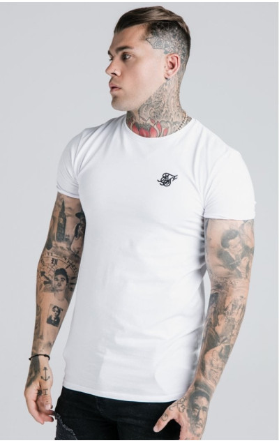 Sik Silk Pánské Bílé Tričko White Essential Short Sleeve Muscle Fit