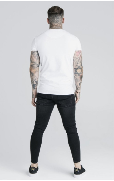 Sik Silk Pánské Bílé Tričko White Essential Short Sleeve Muscle Fit