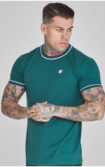 Sik Silk Pánske Zelené Tričko Muscle Fit