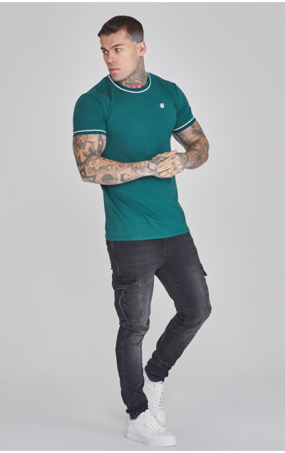 Sik Silk Green Muscle Fit T-Shirt