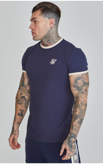 Sik Silk Navy Ringer T-Shirt