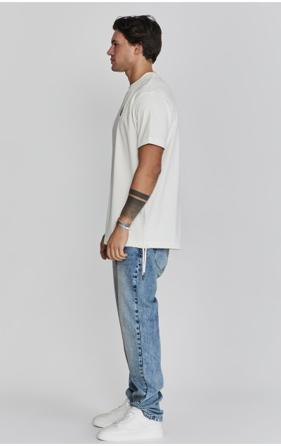 Sik Silk Pánske Béžove Tričko Oversized