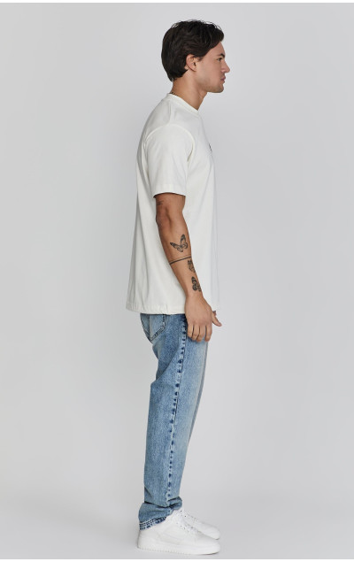 Sik Silk Ecru Oversized T-Shirt
