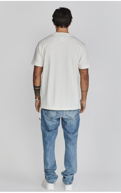 Sik Silk Pánske Béžove Tričko Oversized