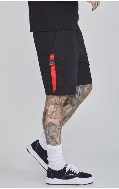 Sik Silk Black Flight Cargo Shorts