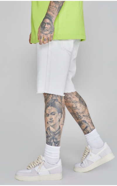 Sik Silk Pánské Bílé Kraťasy Denim