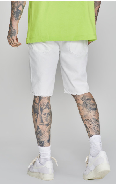 Sik Silk Pánské Bílé Kraťasy Denim