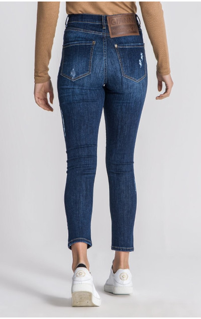 Gianni Kavanagh Women's Dark Blue Core Ripped Jeans