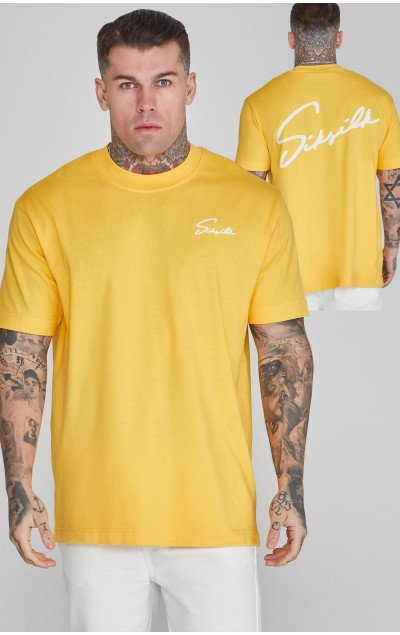 Sik Silk Yellow Script T-Shirt