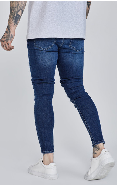 Sik Silk Blue Distressed Skinny Jeans