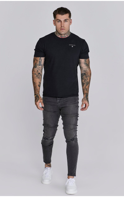 Sik Silk Męskie Szare Dżinsy Distressed Skinny